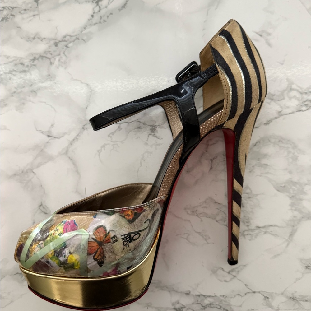 Christian Louboutin Artistic “Trash” Multicolor Heels - Picture 15 of 16